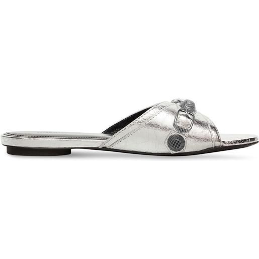 Balenciaga sandali cagole effetto metallizzato - argento