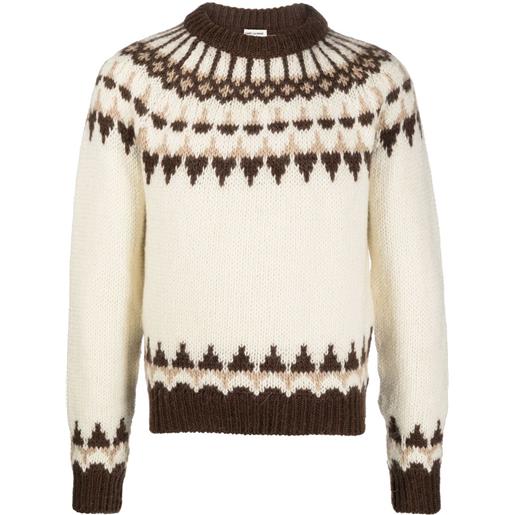 Saint Laurent maglione fair isle - toni neutri