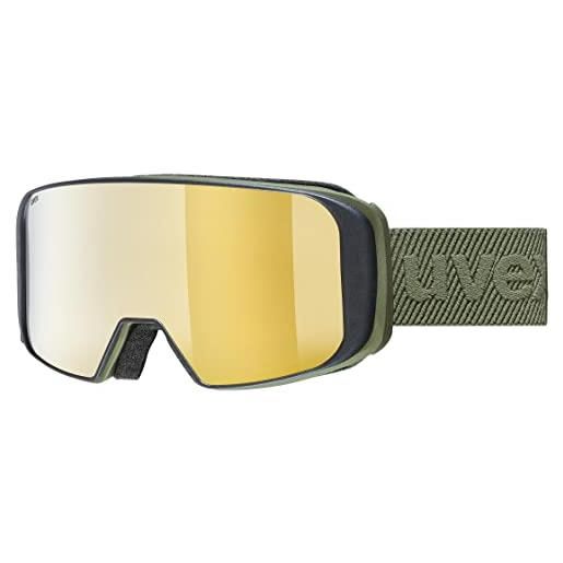 Uvex saga to, occhiali da sci unisex, con lente intercambiabile, ventilazione della montatura senza spifferi, croco matt/gold-lgl clear, one size