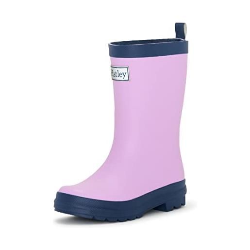 Hatley classic wellington rain boots gummistiefel, barca della pioggia, lilac, 27 eu
