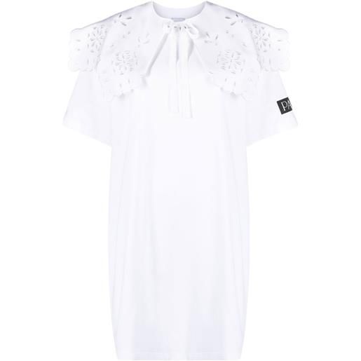 Patou abito modello t-shirt con colletto rimovibile - bianco