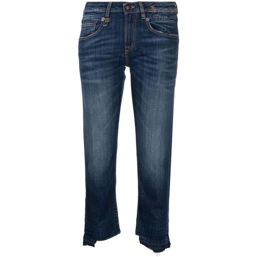 R13 jeans crop a vita alta - blu