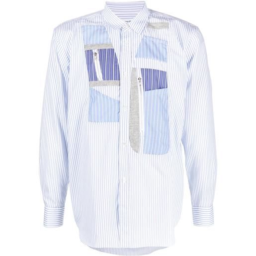 Comme Des Garçons Shirt camicia con design patchwork - blu