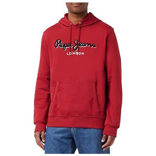 Pepe Jeans lamont hoodie, maglia di tuta uomo, rosso (burnt red), l