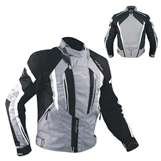 A-Pro giacca cordura moto tessuto impermeabile sport touring sfoderabile grigio s