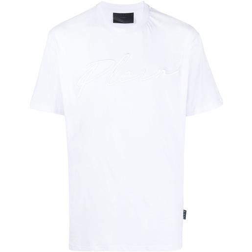 Philipp Plein t-shirt girocollo con ricamo - bianco