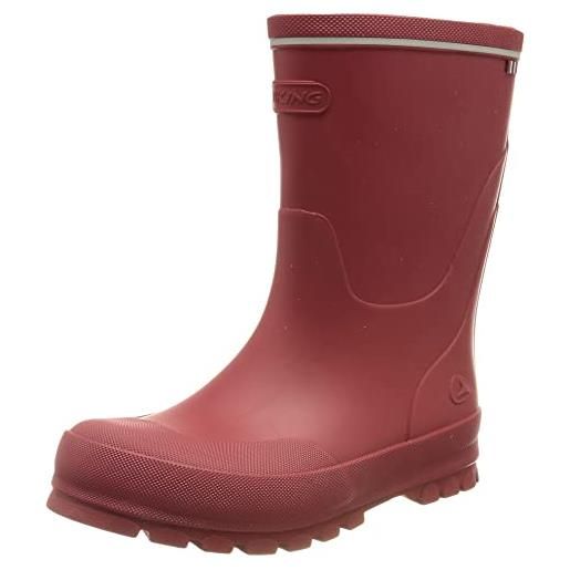Viking jolly, rain boot, unisex - bambini e ragazzi, huntinggreen red, 32 eu
