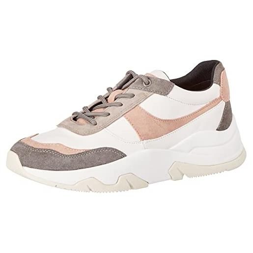 Geox d kristene a, sneakers donna, bianco/rosa (off white/dk rose), 39 eu