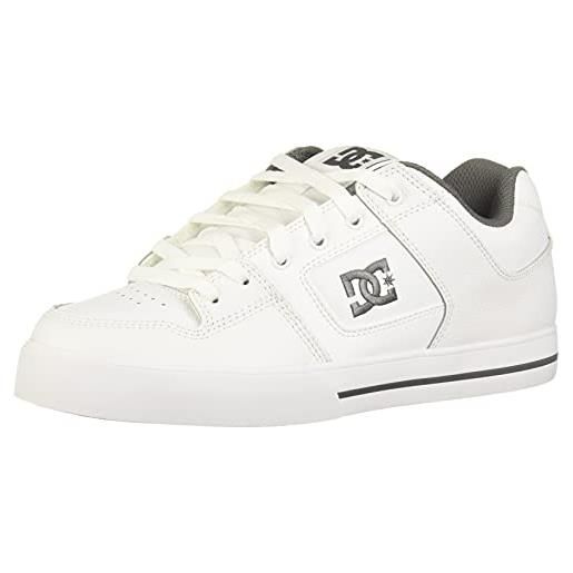 DC Shoes pure low top lace up casual skate shoe sneaker, scarpe da skateboard uomo, gomma nera e nera, 45 eu
