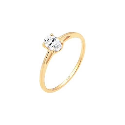 Elli premium anello donna elegante con gemma topazio in oro giallo 585