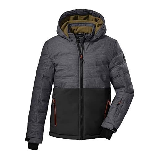Killtec girl's giacca da sci/piumino con cappuccio e paraneve ksw 178 bys ski qltd jckt, black, 140, 38783-000