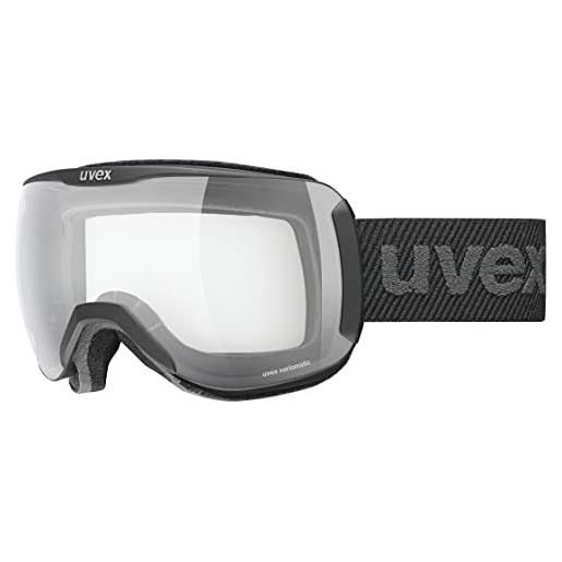 Uvex downhill 2100 vp x, occhiali da sci unisex, fotocromatico, polarizzato, white/vario-pola, one size