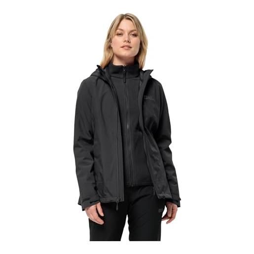 Jack Wolfskin moonrise 3 in 1 giacca, nero, l donna