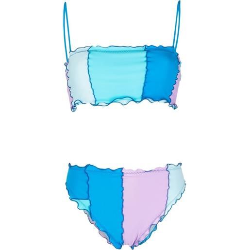 sherris set bikini con design color-block - blu
