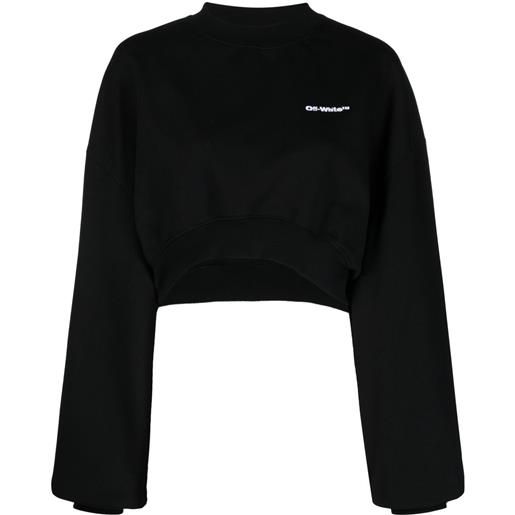 Off-White maglione crop con stampa - nero