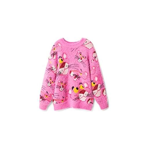 Desigual jers_pink panther 3056 turosa maglione, colore: rosso, m bambina