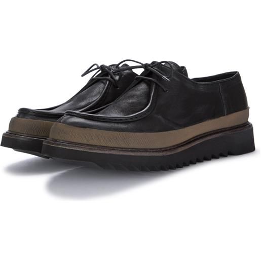 PAWELK'S | scarpe allacciate banda in pelle nero
