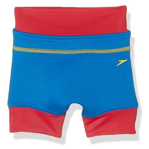 Speedo spd swimnappy cover ime, costume da bagno ragazzi, neon blu/rosso/lime punch, 0/3