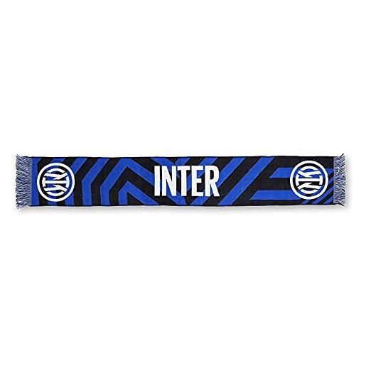Inter sciarpa nuovo logo jaquard, diverse colorazioni, stadio unisex-adulto, scritta nerazzurri nero/blu, taglia unica