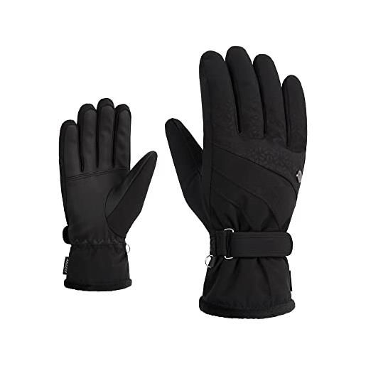 Ziener kasa - guanti da sci da donna, per sport invernali, extra caldi, traspiranti, g-loft, nero, 7,5