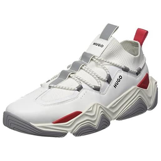 HUGO quake_slon_kn, scarpe da ginnastica uomo, bianco 100, 43 eu