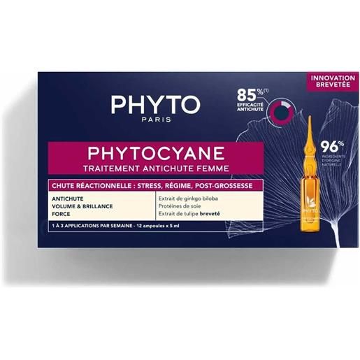 Phyto Phytocyane - trattamento anti-caduta temporanea donna, 12 fiale
