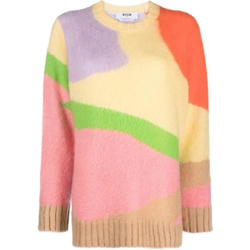MSGM maglione con design color-block - toni neutri
