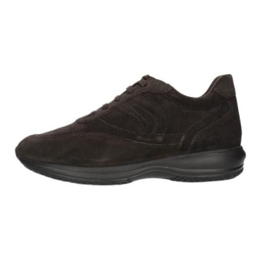 Geox uomo happy p, scarpe da ginnastica, grigio scuro, 41.5 eu