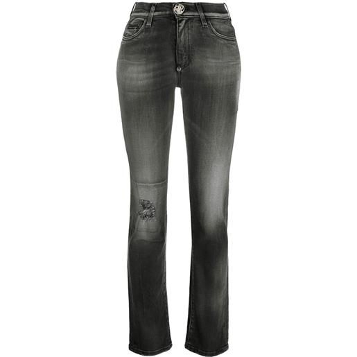 Philipp Plein jeans con placca logo - nero