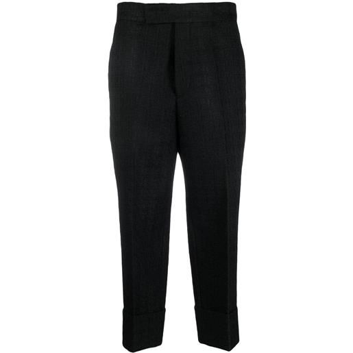 SAPIO pantaloni crop in tweed - nero