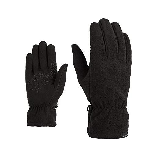 Ziener iberico guanti da uomo per il tempo libero, funzionali, attività all'aria aperta, in pile, traspirante, nero, s