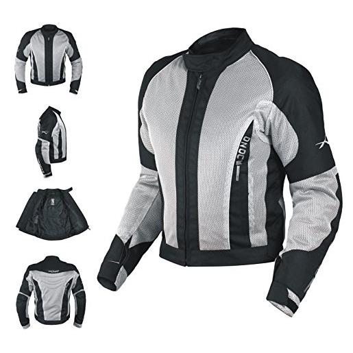 A-Pro giacca mesh traforato traspirante tessuto tecnico moto touring sport grigio xl