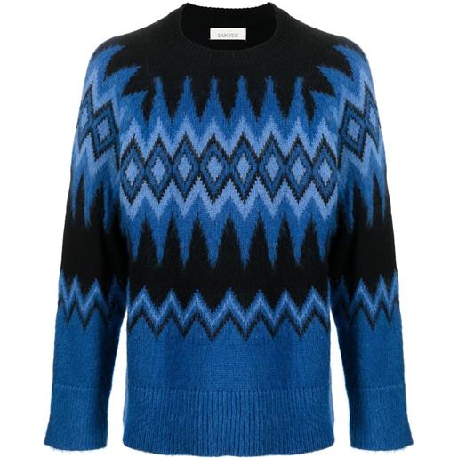 Laneus maglione con stampa - blu