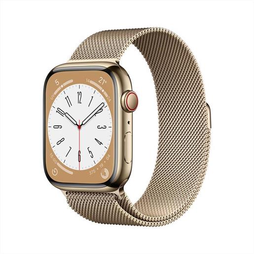 Apple - watch series 8 gps + cellular 45mm acciaio-oro - milanese