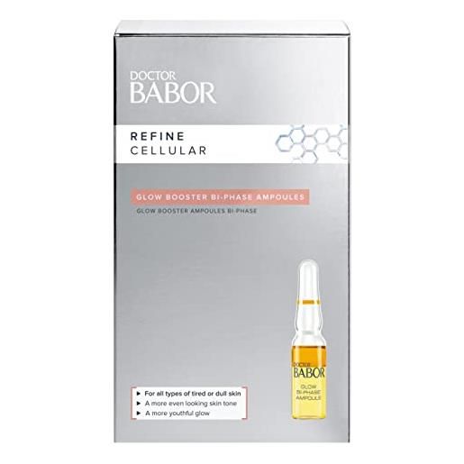 BABOR doctor BABOR glow booster bi-phase fiale, trattamento viso in fiale, con vitamina c ed e per un effetto antirughe, per una pelle più liscia, 7 x 1 ml