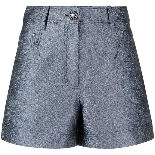 SHIATZY CHEN shorts denim con glitter - blu