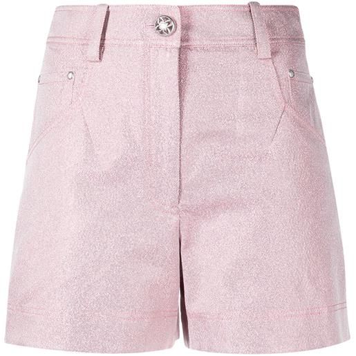 SHIATZY CHEN shorts denim con glitter - rosa