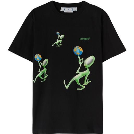 Off-White t-shirt alien con stampa grafica - nero