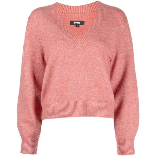 Apparis maglione con scollo a v moira - rosa