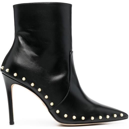 Stuart Weitzman stivali con perle 110mm - nero