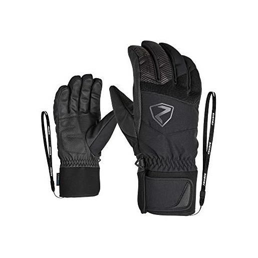 Ziener ginx as, guanti da sci/sport invernali, impermeabili, traspiranti, lana alpina unisex, nero, 8