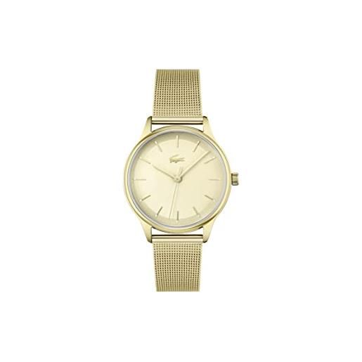 Lacoste orologio analogico al quarzo da donna con cinturino in maglia metallica in acciaio inossidabile dorato - 2001255