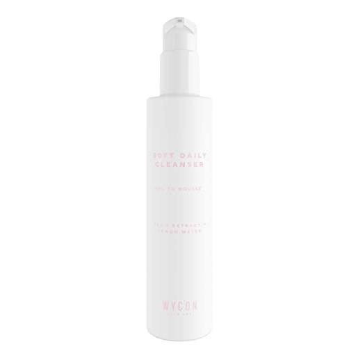 WYCON cosmetics soft daily cleanser - detergente viso gel in mousse struccante per tutti tipi di pelle uso quotidiano