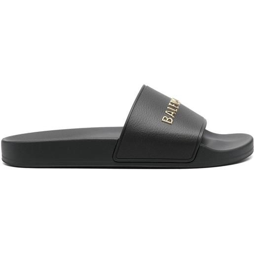 Balenciaga sandali slides con stampa - nero