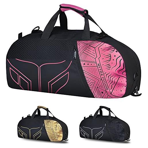 Mytra Fusion borsa da viaggio con spalla borsa per uomo & donne borsa viaggio (black/pink)