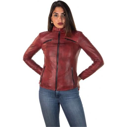 Leather Trend michela - giacca donna bordeaux in vera pelle
