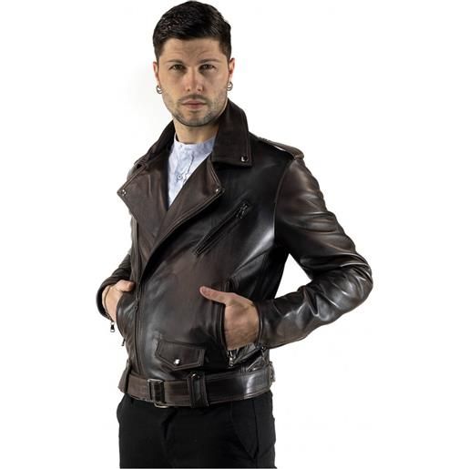 Leather Trend chiodo tre tasche - chiodo uomo testa di moro in vera pelle