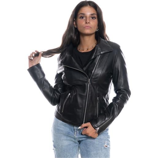 Leather Trend alba - chiodo donna nero in vera pelle