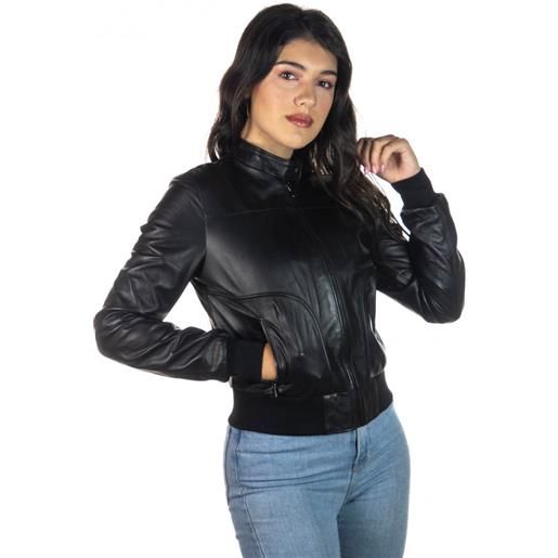 Leather Trend timberly - bomber donna nero in vera pelle