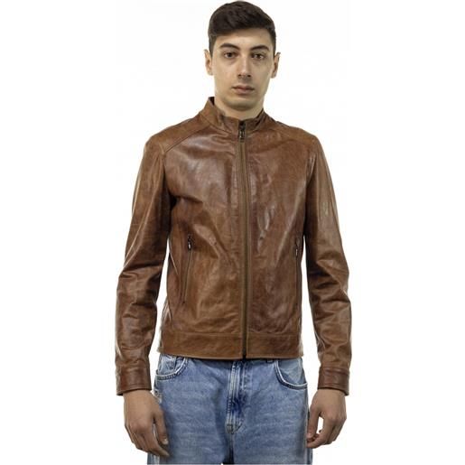 Leather Trend u08 - giacca uomo cuoio oil vintage in vera pelle